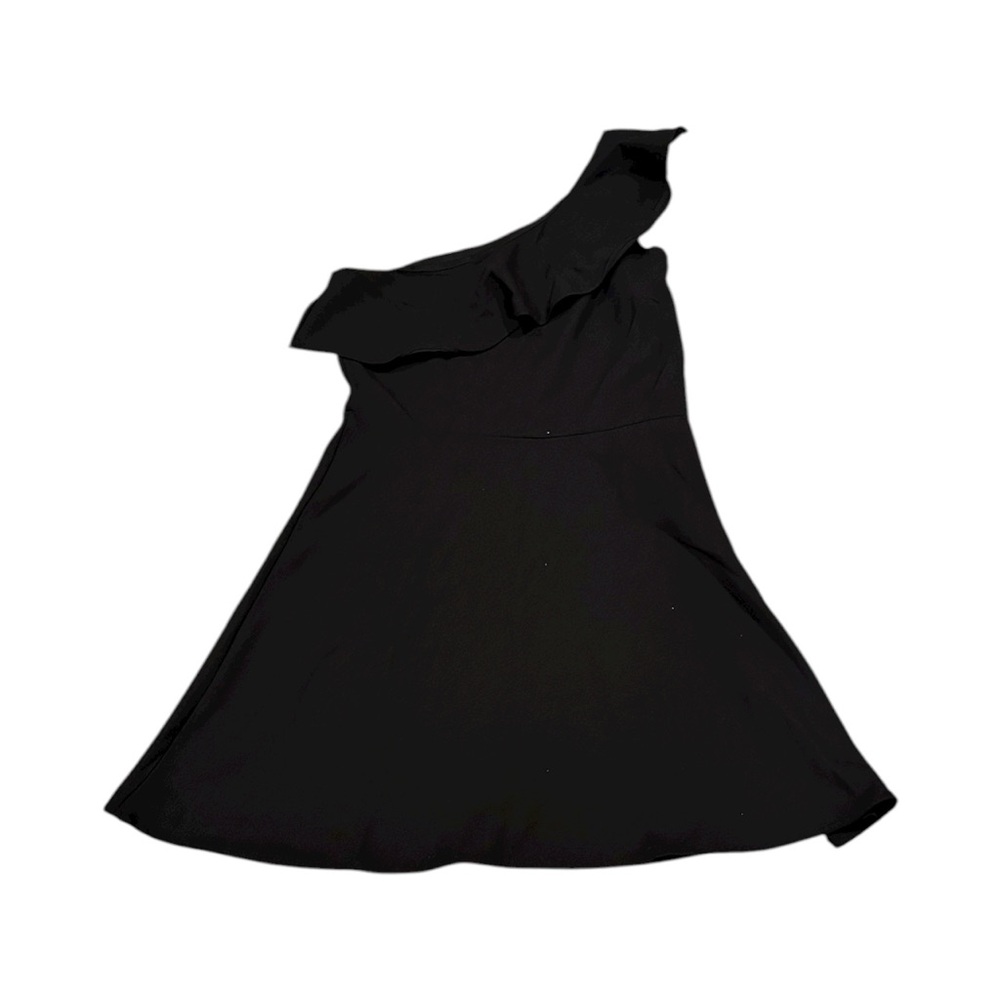 BANANA REPUBLIC ONE SHOULDER RUFFLE BLACK DRESS 2P - Picture 4 of 10
